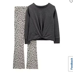 CARTERS LEOPARD HEART PRINT PANTS OUTFIT